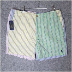 Polo Ralph Lauren Prepster Oxford Color Block Stripe Classic 6” Shorts XL NWT